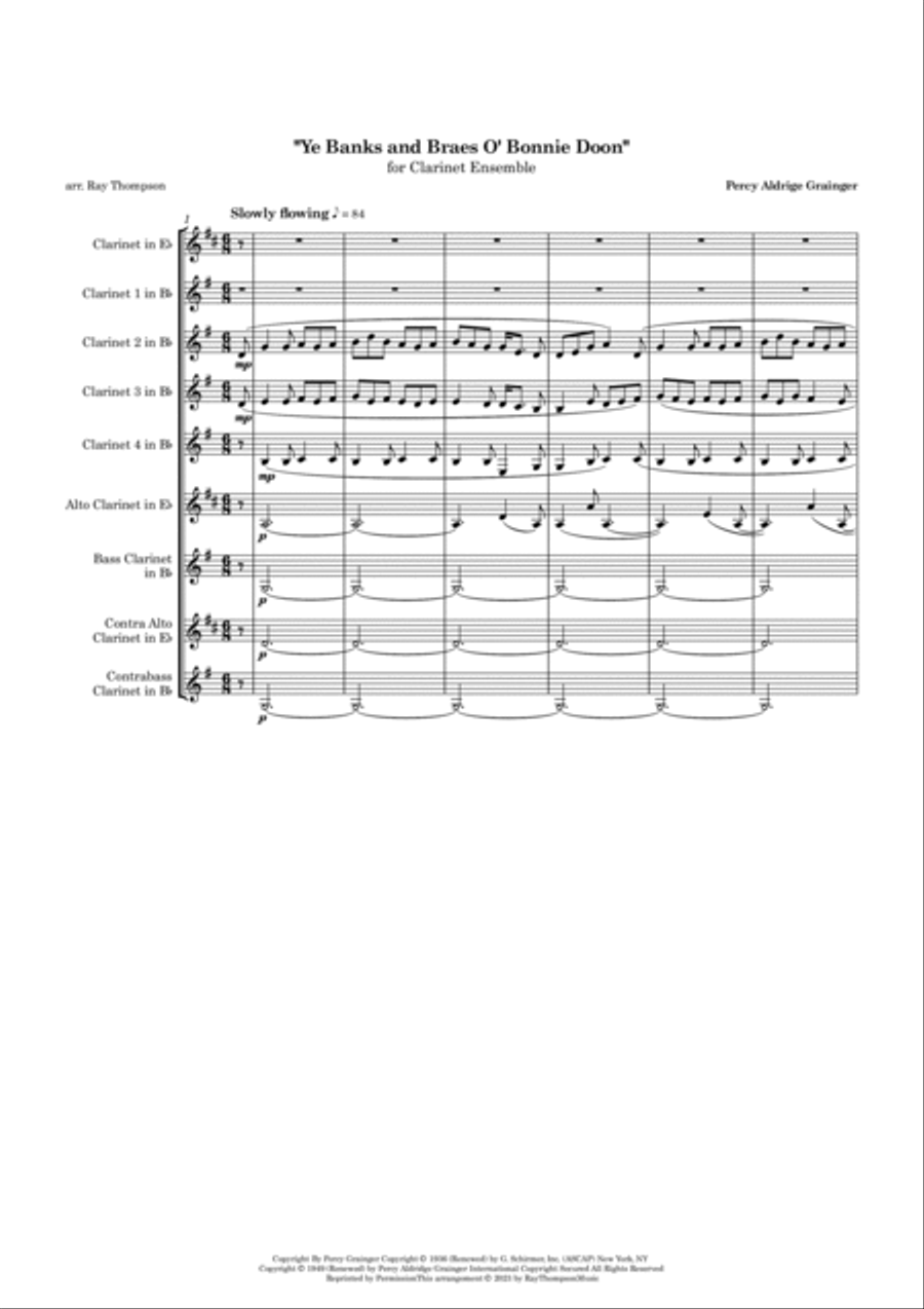 Ye Banks And Braes O'bonnie Doon Woodwind Ensemble scores gallery preview page 3