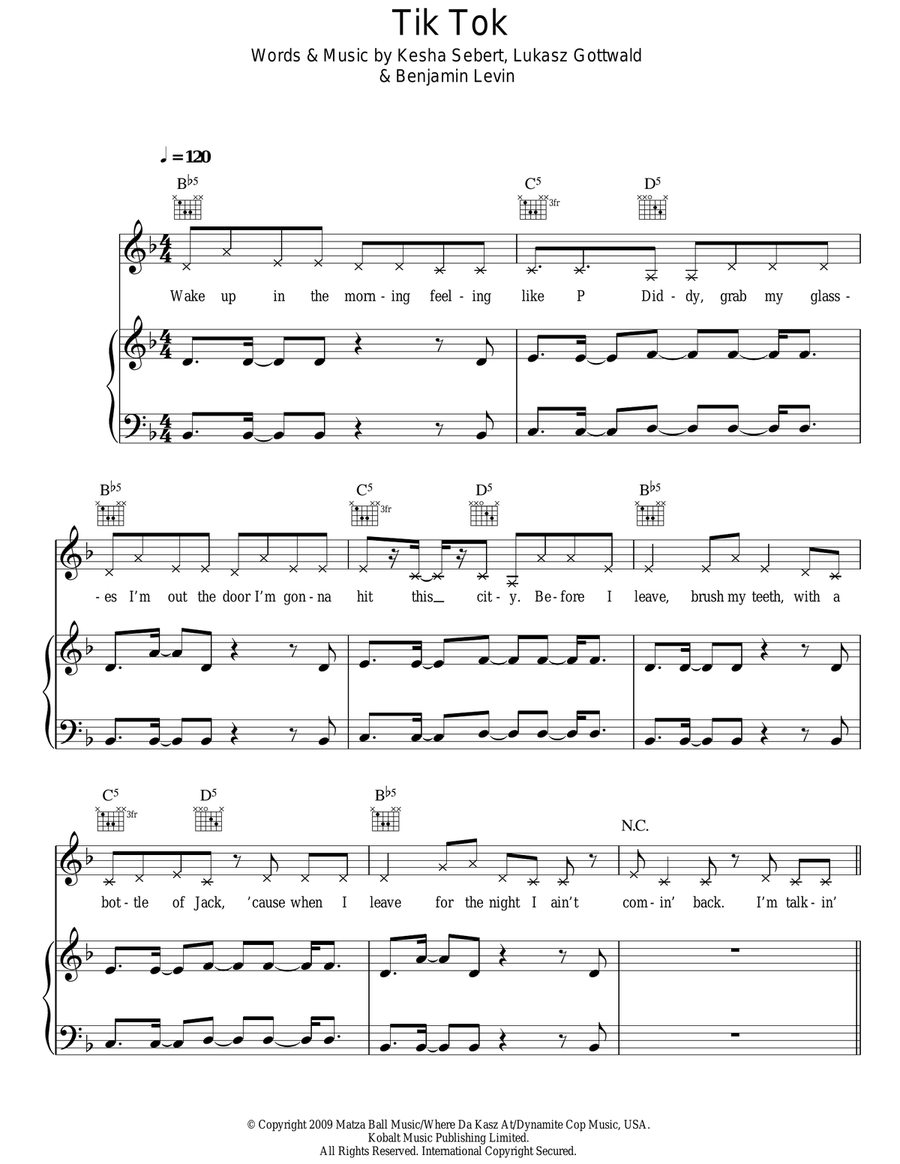 Tik Tok Acoustic Guitar scores gallery preview page 1