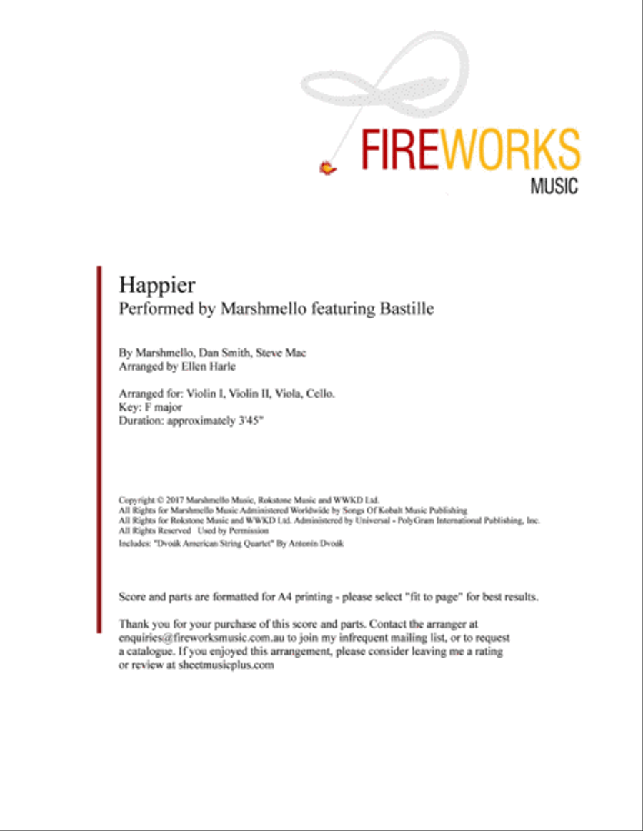 Happier Happier String Quartet scores gallery preview page 2