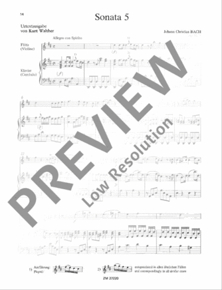 Six Sonatas Flute scores gallery preview page 15