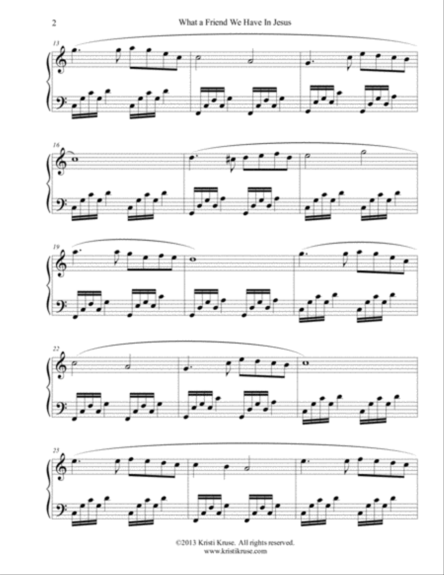 What A Friend We Have In Jesus Piano Solo Piano Solo scores gallery preview page 3