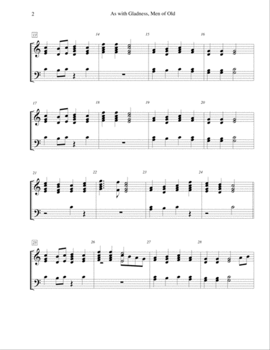 As with Gladness, Men of Old - for 2-octave handbell choir 2-Octaves scores gallery preview page 2