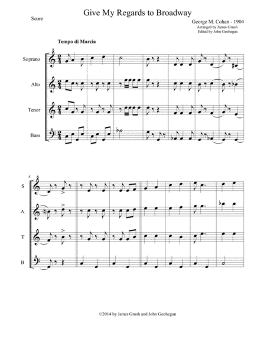 Give My Regards To Broadway for Recorder Quartet Recorder scores gallery preview page 3