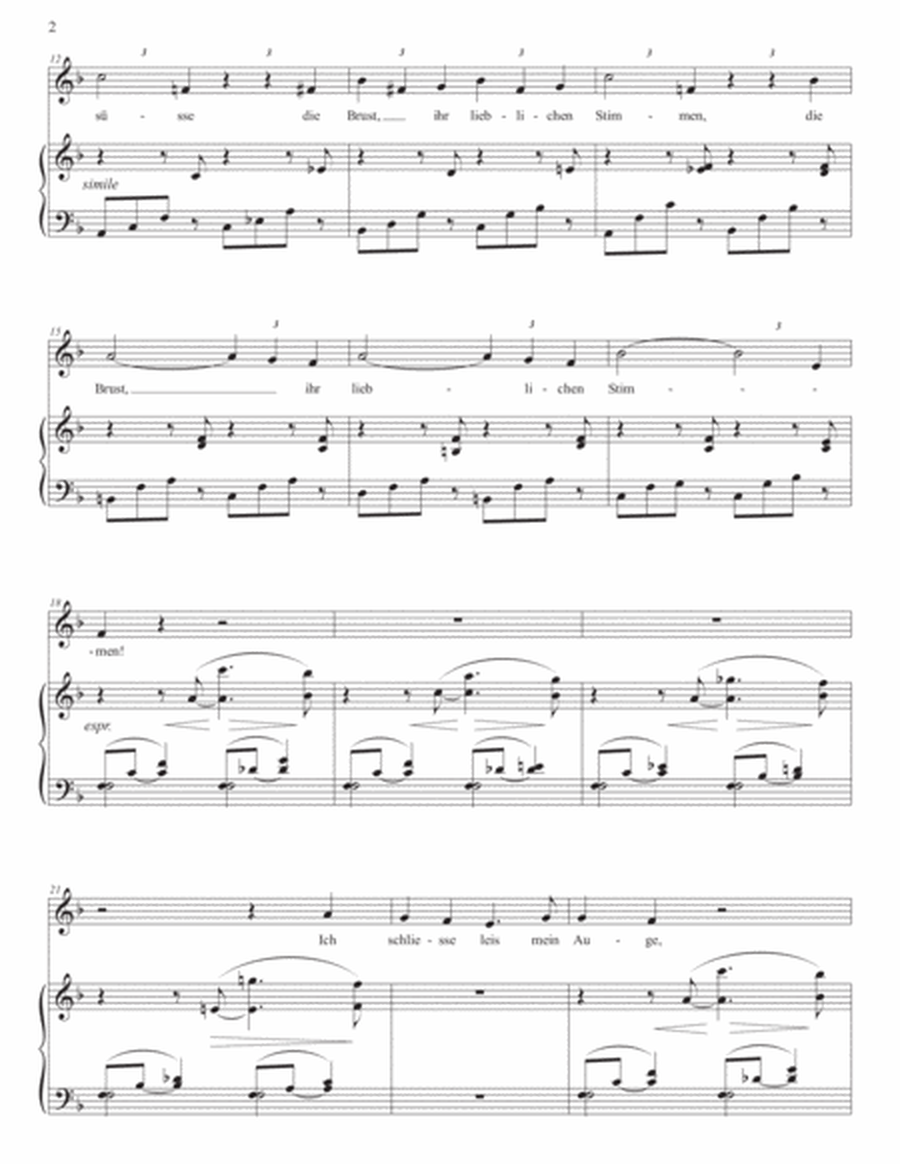 BRAHMS: Lerchengesang, Op. 70 no. 2 (transposed to F major)