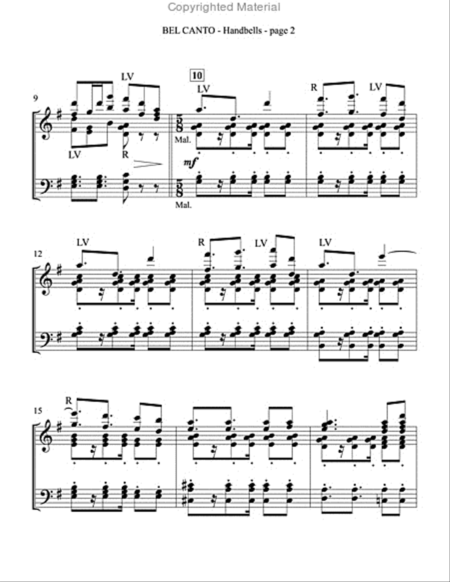 Bel Canto - Handbell score and parts Handbell Choir scores gallery preview page 3