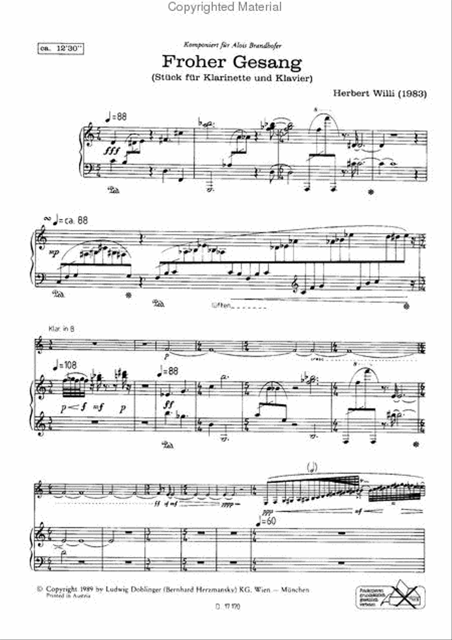 Froher Gesang Froher Gesang Clarinet Solo scores gallery preview page 2