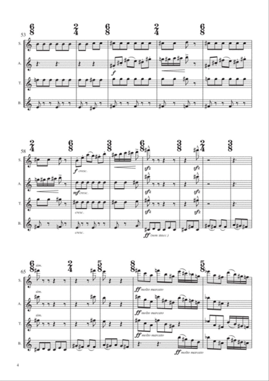Impressions for saxophone quartet Saxophone Quartet scores gallery preview page 6