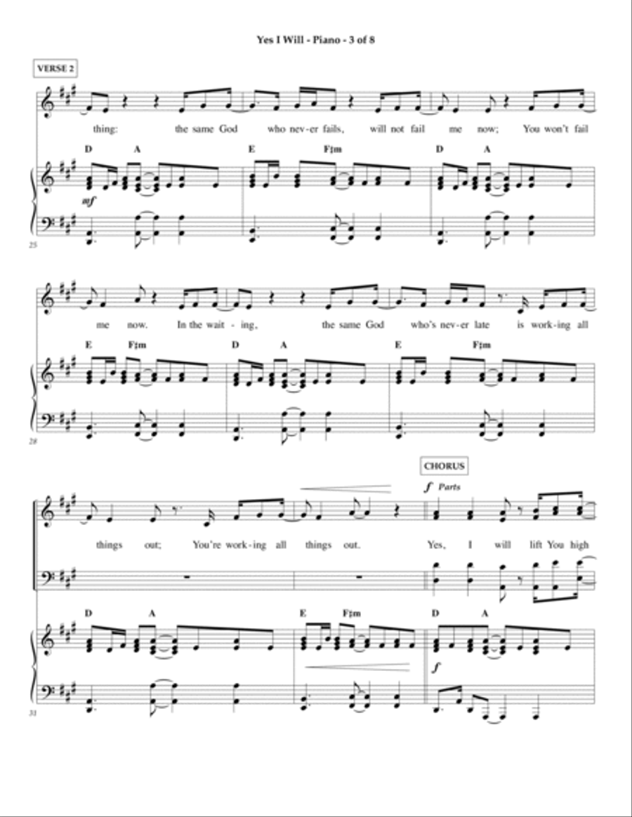 Yes I Will Yes I Will Piano, Vocal, Guitar scores gallery preview page 3
