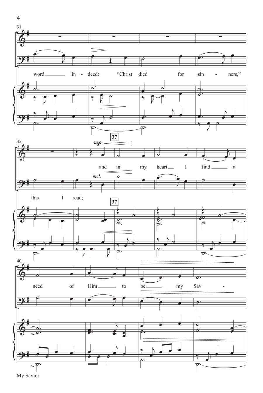 My Savior 4-Part scores gallery preview page 4