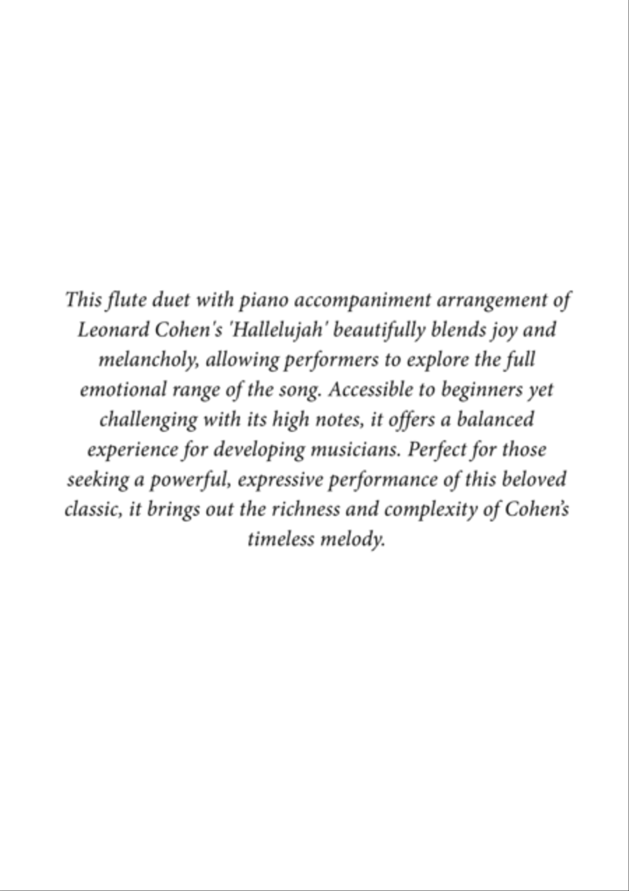 Hallelujah Flute Duet scores gallery preview page 2
