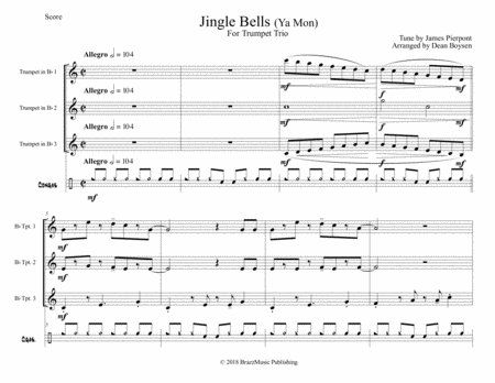 Jingle Bells (Ya Mon) - for Trumpet Trio image number null