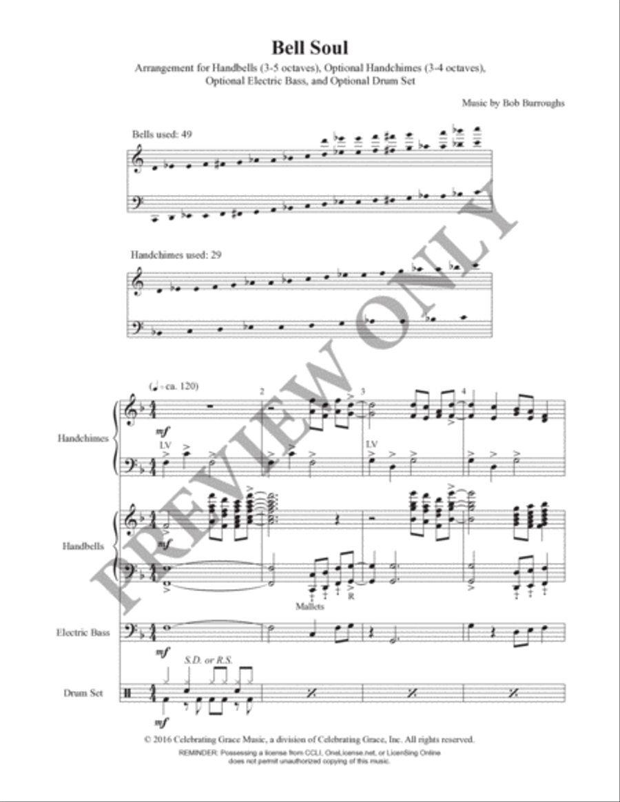Bell Soul (Director's Score) Handbell Choir scores gallery preview page 2