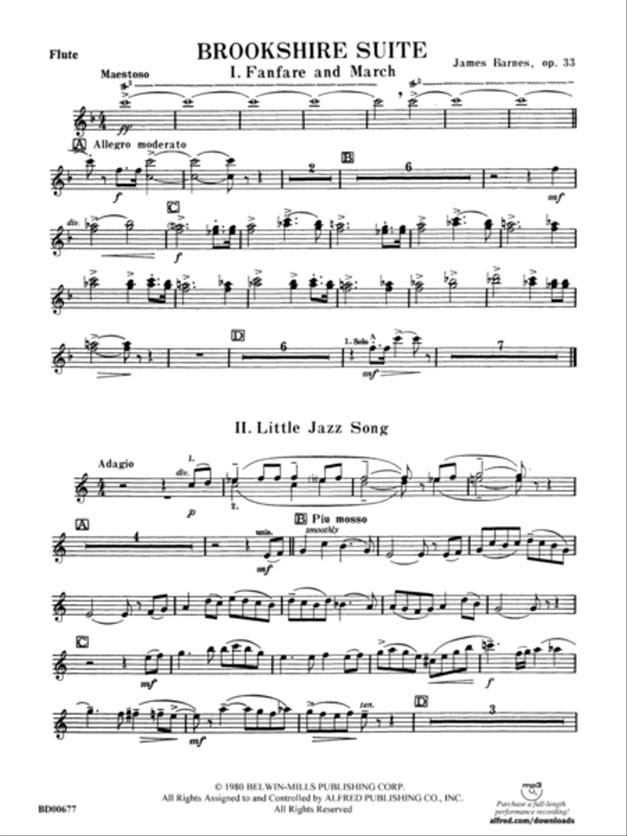 Brookshire Suite: Flute Concert Band scores gallery preview page 1