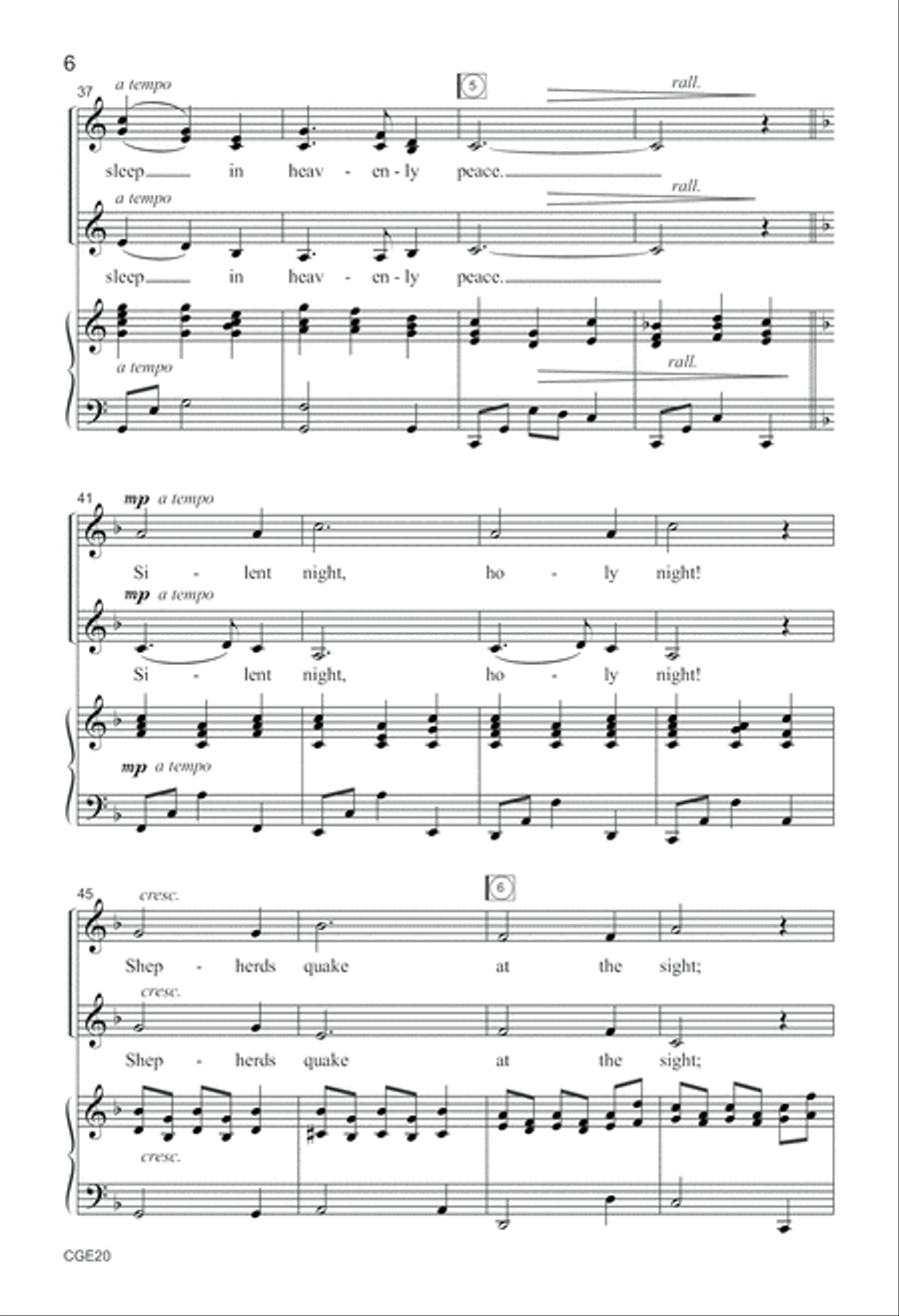 Silent Night (SSA with Opt. Cello) SSA scores gallery preview page 6