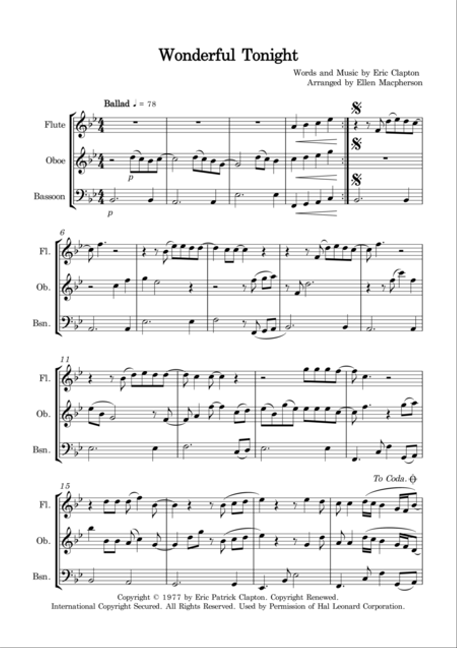 Wonderful Tonight Wonderful Tonight Small Ensemble scores gallery preview page 2