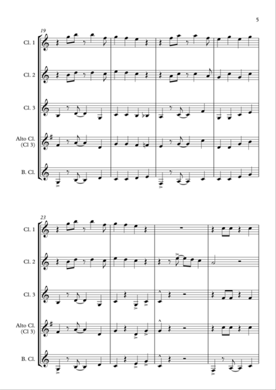 Under The Sea Clarinet Quartet scores gallery preview page 5