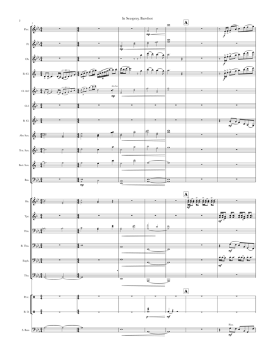 In Seaspray, Barefoot, for Wind Ensemble Concert Band scores gallery preview page 4