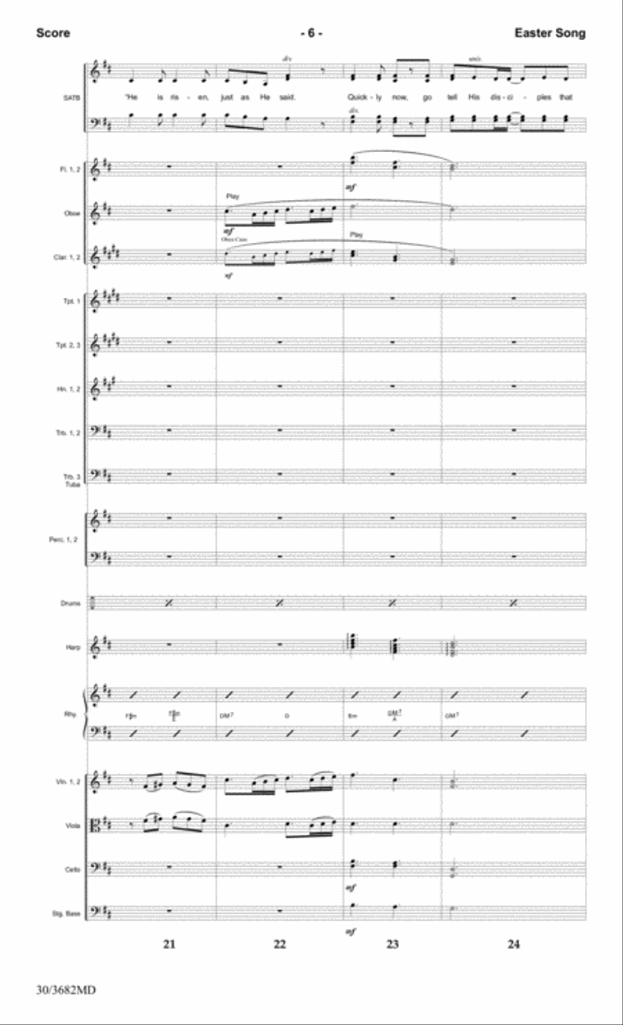 Easter Song - Orchestral Score and Parts Choir scores gallery preview page 8