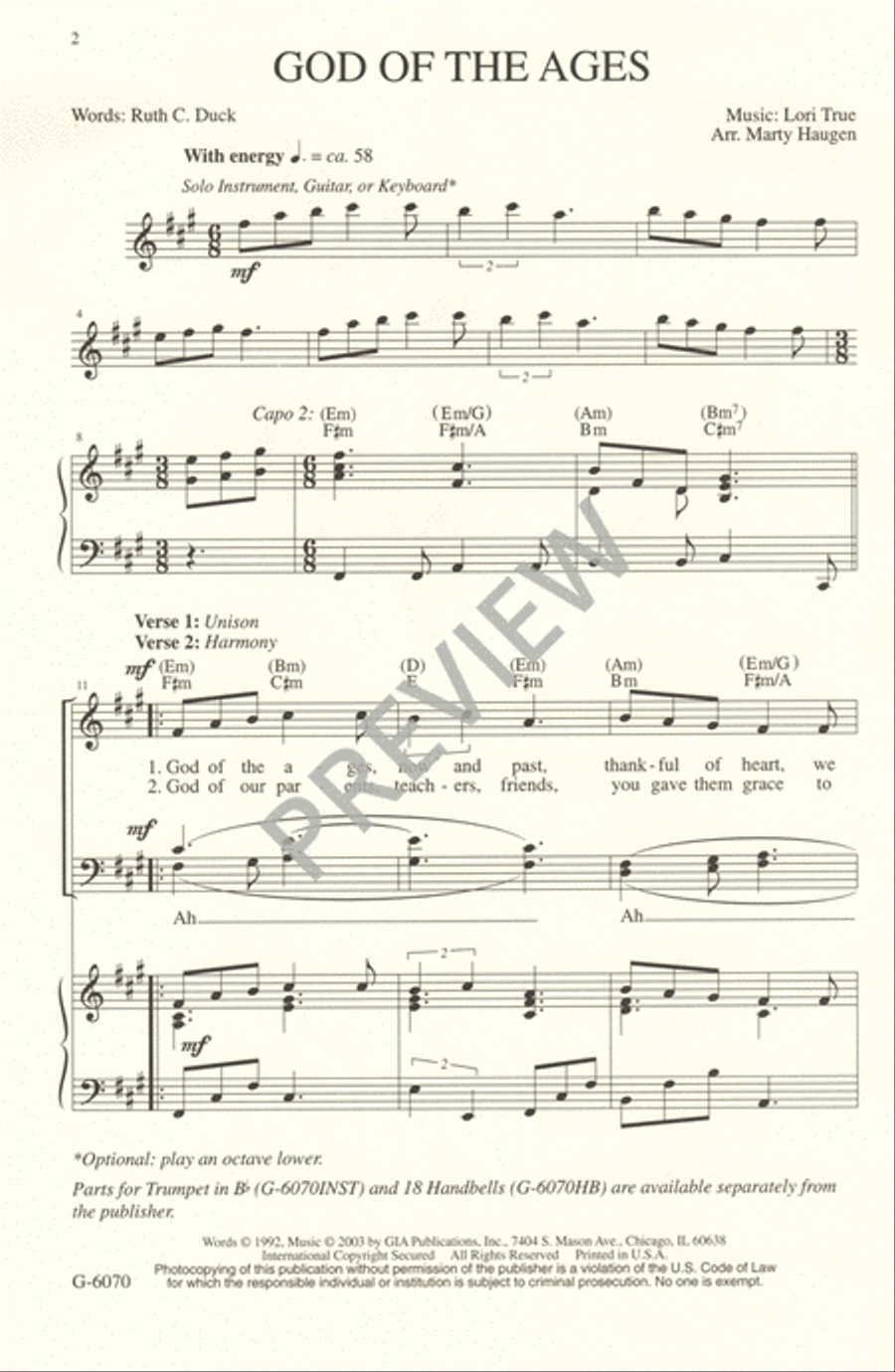 God of the Ages 4-Part scores gallery preview page 2