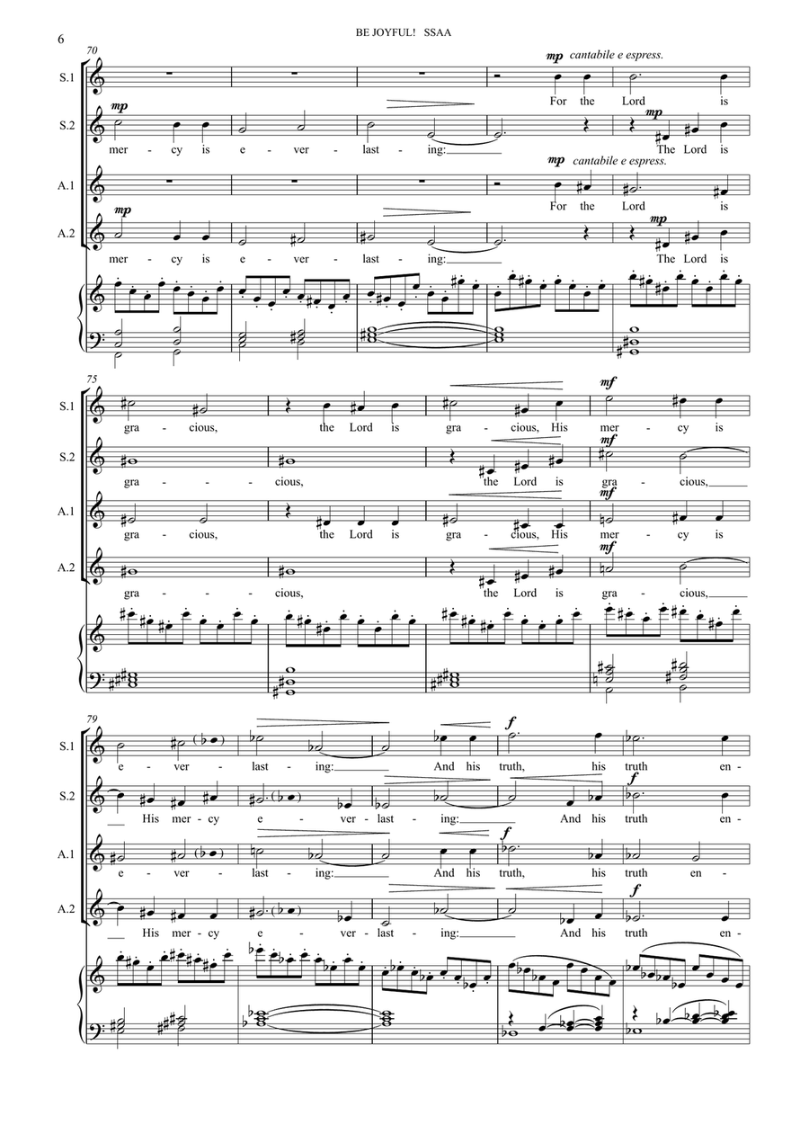 Be Joyful! (for SSAA and organ) SSAA scores gallery preview page 6