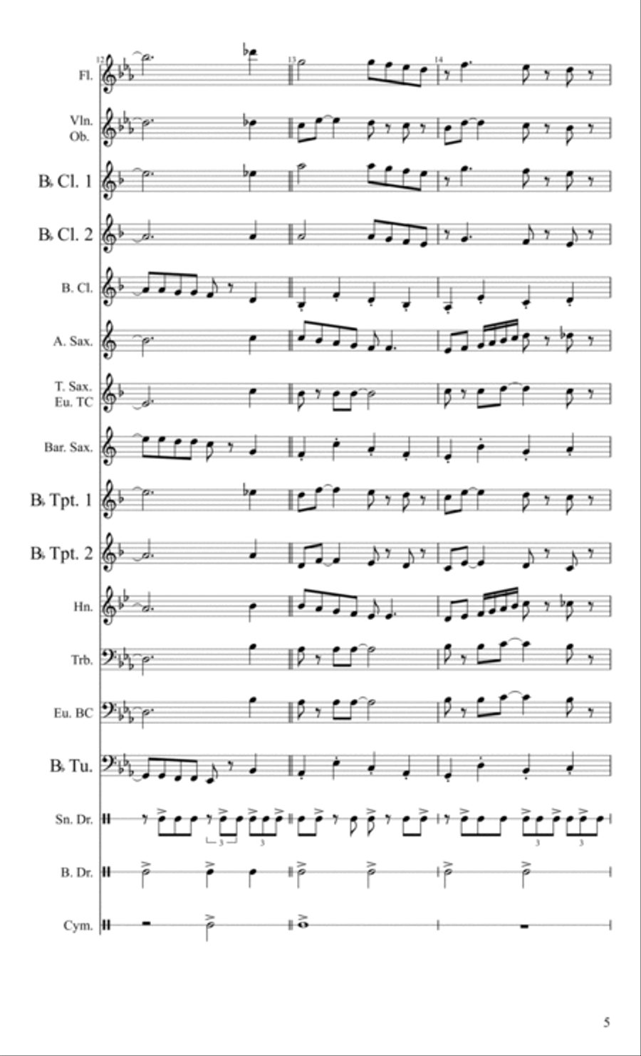 A Little Jazz Concert Band scores gallery preview page 5