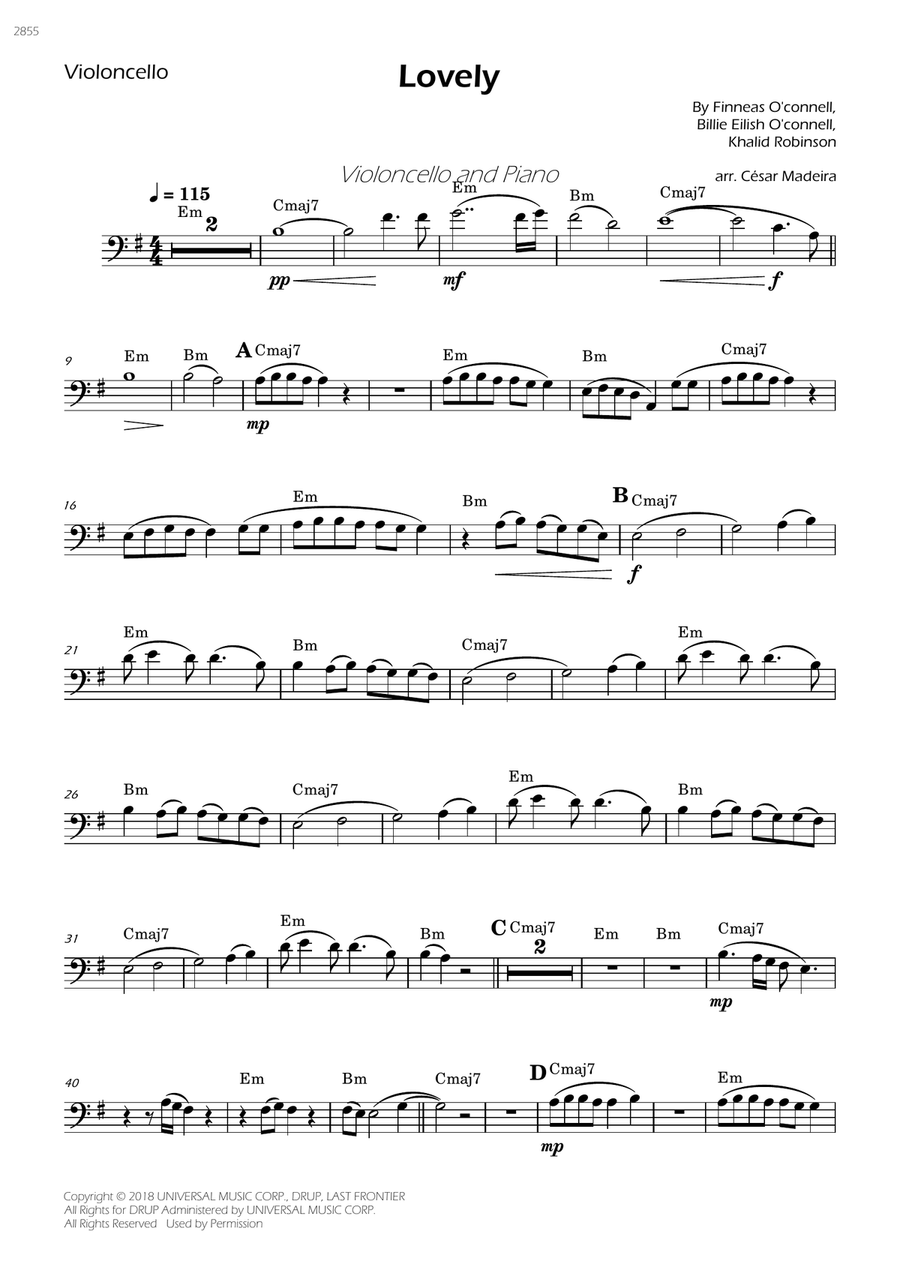 Lovely Cello Solo scores gallery preview page 1