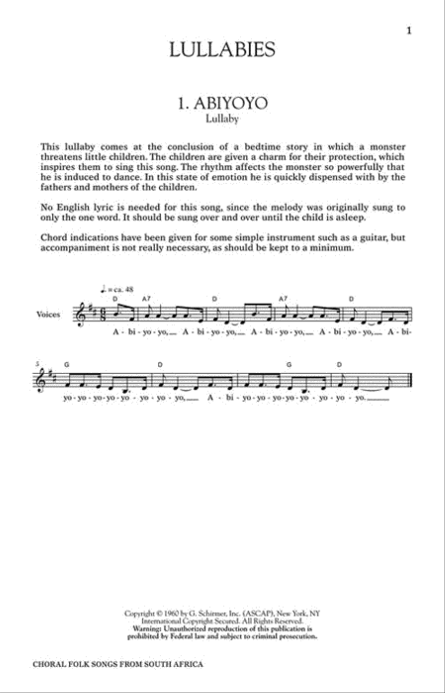 Choral Folk Songs from South Africa 4-Part scores gallery preview page 2