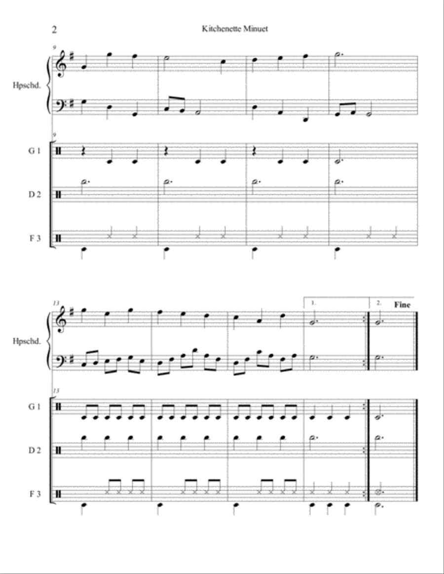The Kitchenette Minuet Novelty Ensemble Large Ensemble scores gallery preview page 3