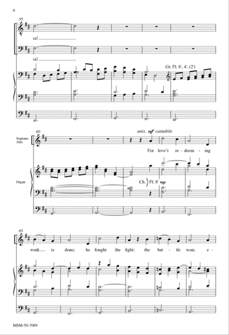 Love's Redeeming Work Is Done 4-Part scores gallery preview page 6