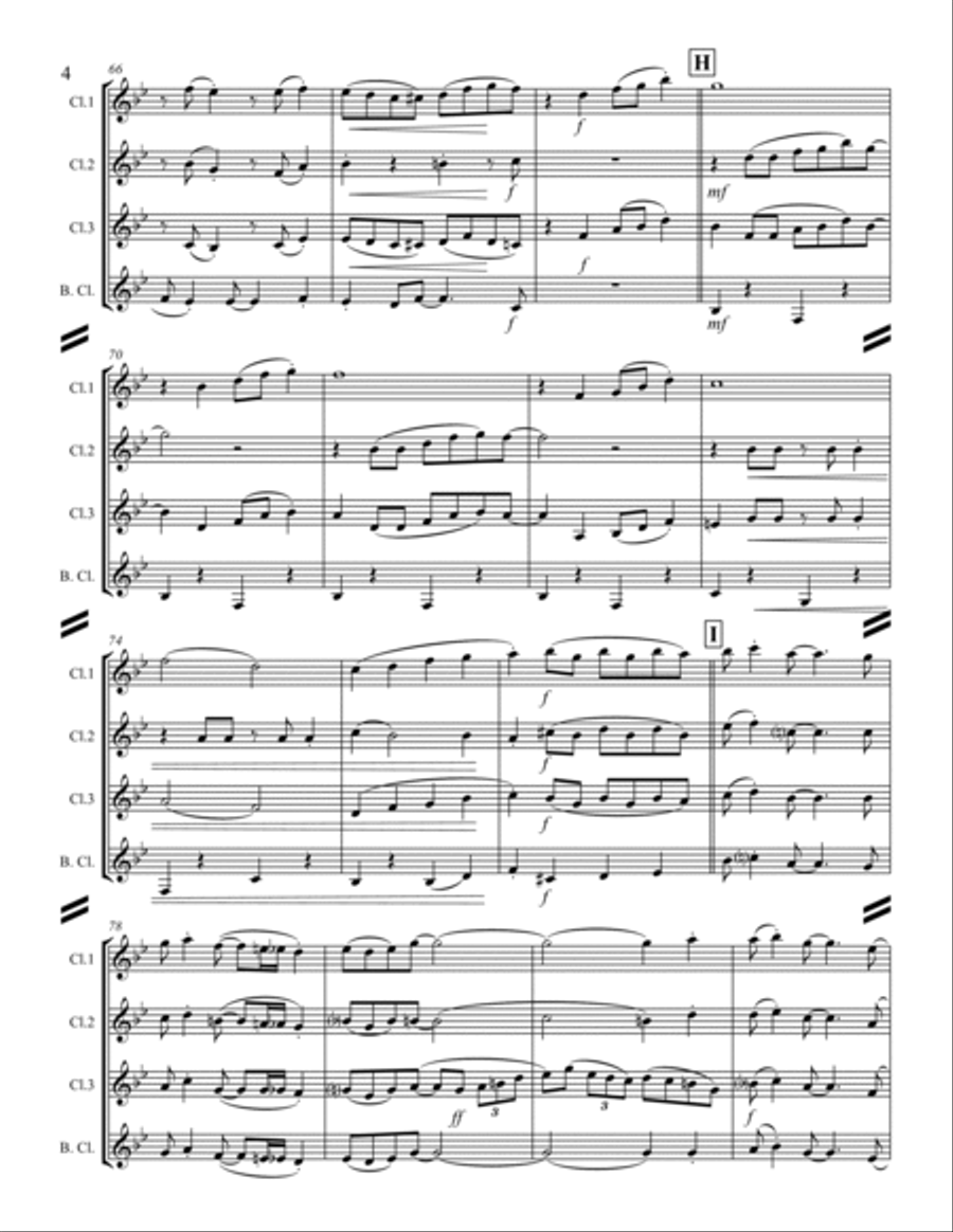 My Blue Heaven (for Clarinet Quartet) Clarinet Quartet scores gallery preview page 5