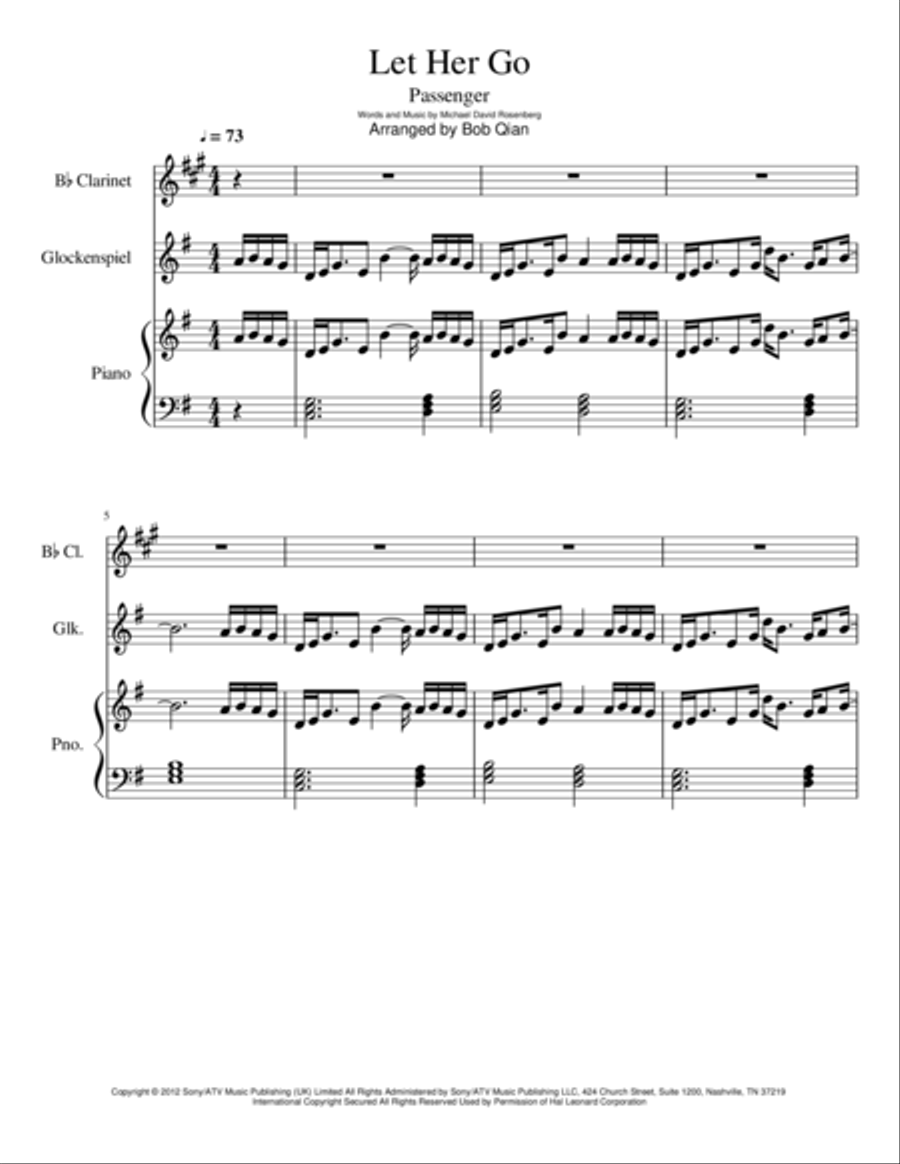 Let Her Go Large Ensemble scores gallery preview page 1