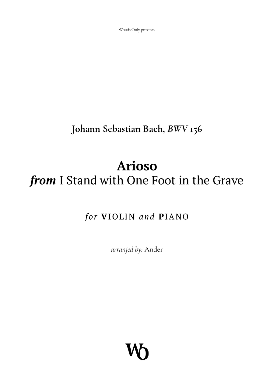 Arioso by Bach for Violin and Piano Violin scores gallery preview page 1