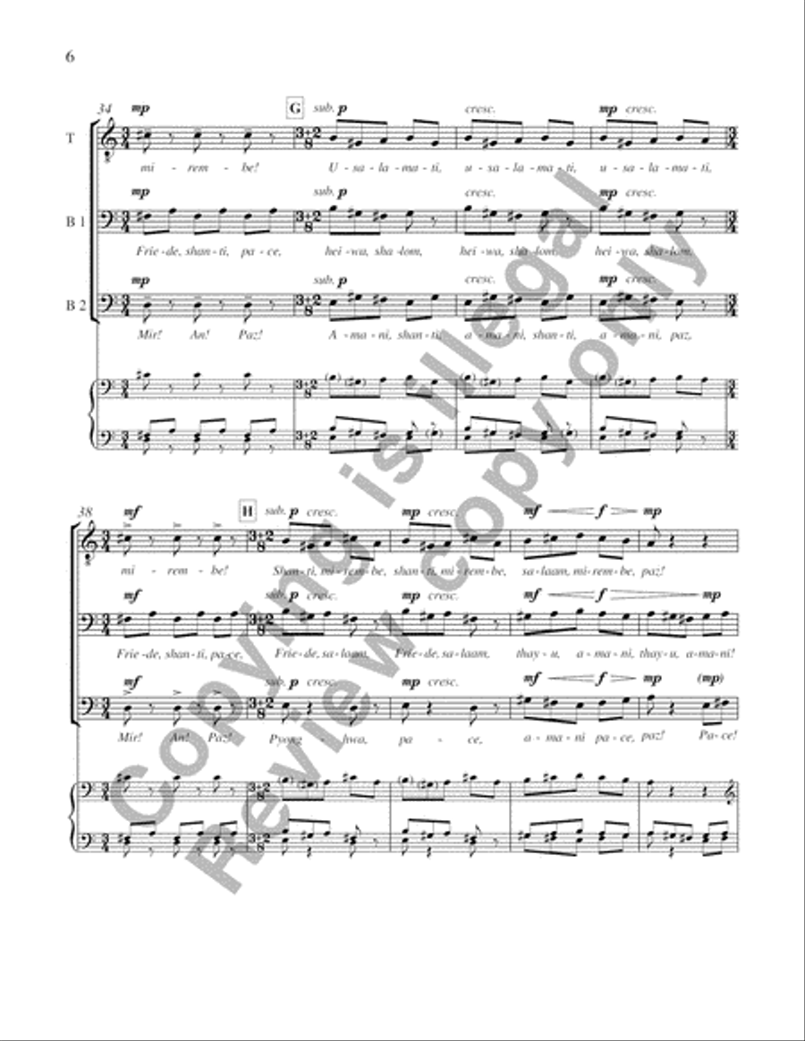 A Vision of Peace: 3. Only One World SSATBB scores gallery preview page 11