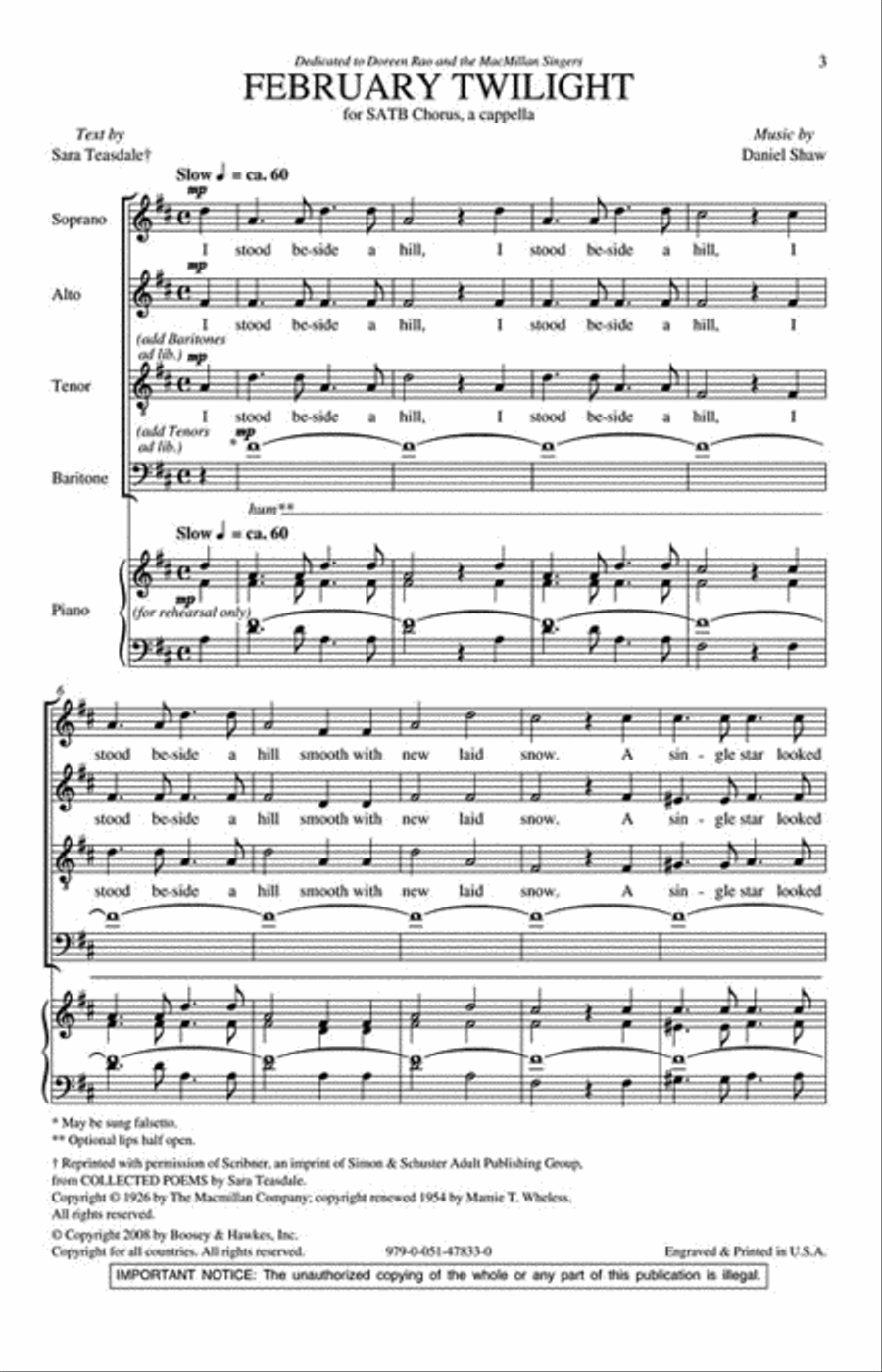 February Twilight February Twilight 4-Part scores gallery preview page 2