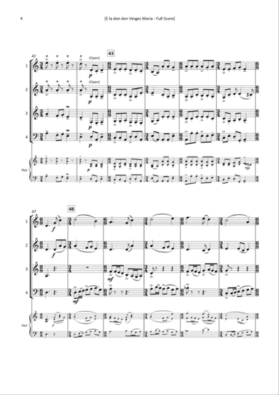 E la don don Verges Maria Brass Ensemble scores gallery preview page 6