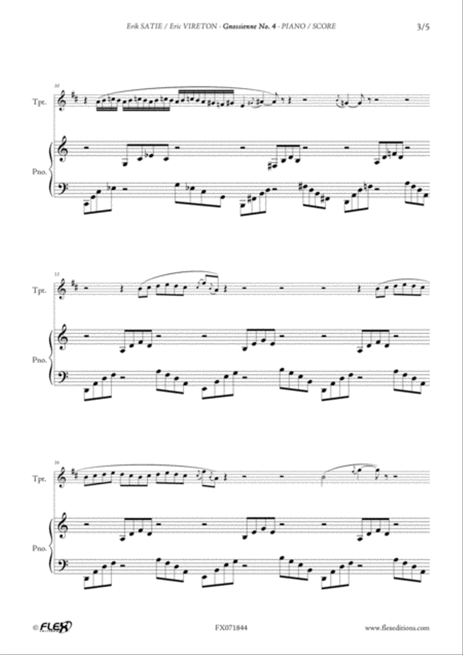 Gnossienne No. 4 Trumpet Solo scores gallery preview page 3