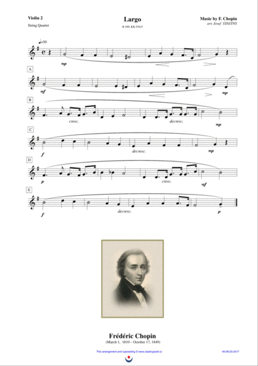 Largo (Chopin) String Quartet scores gallery preview page 3