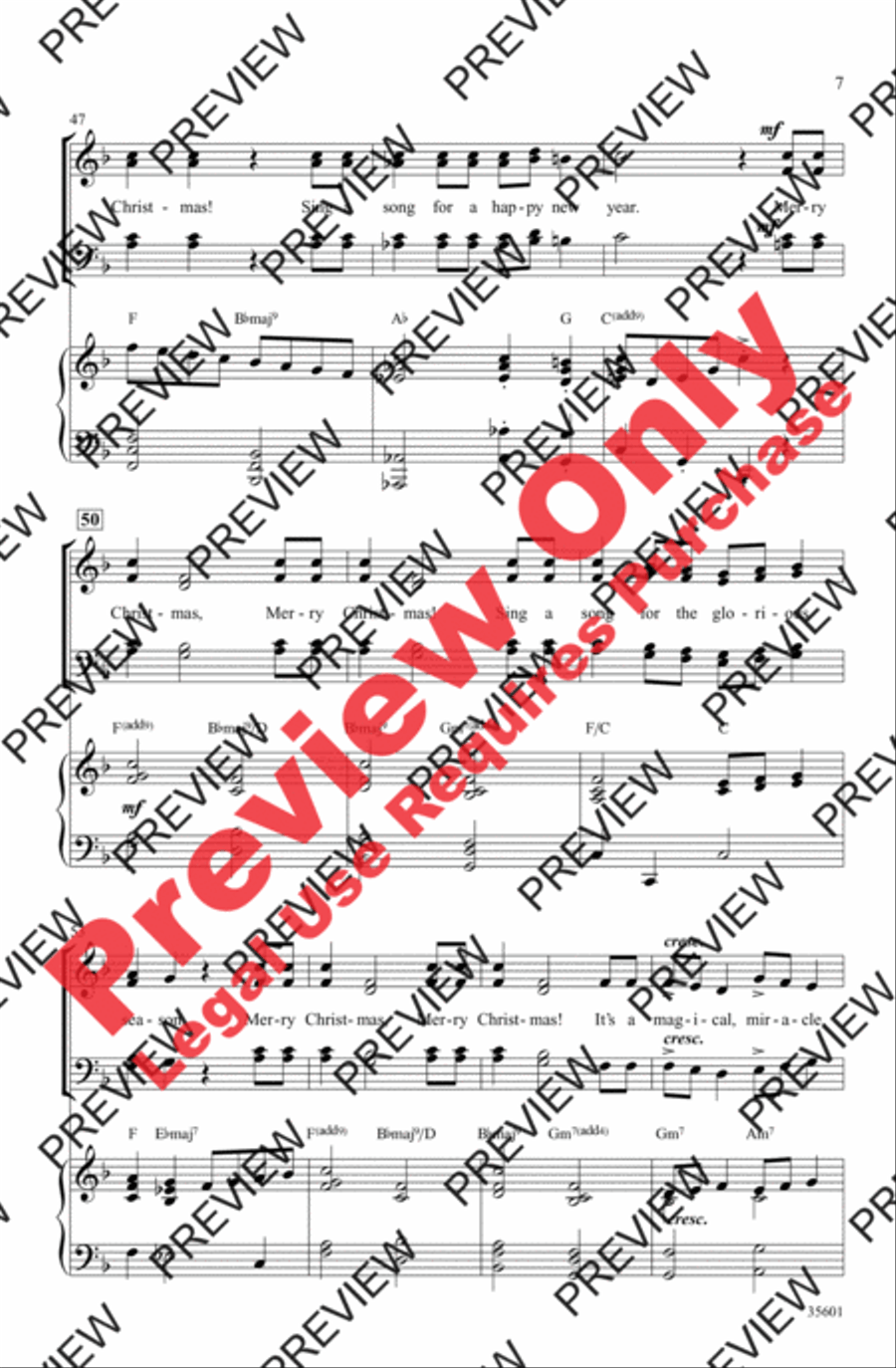 Merry Christmas, Merry Christmas 4-Part scores gallery preview page 7