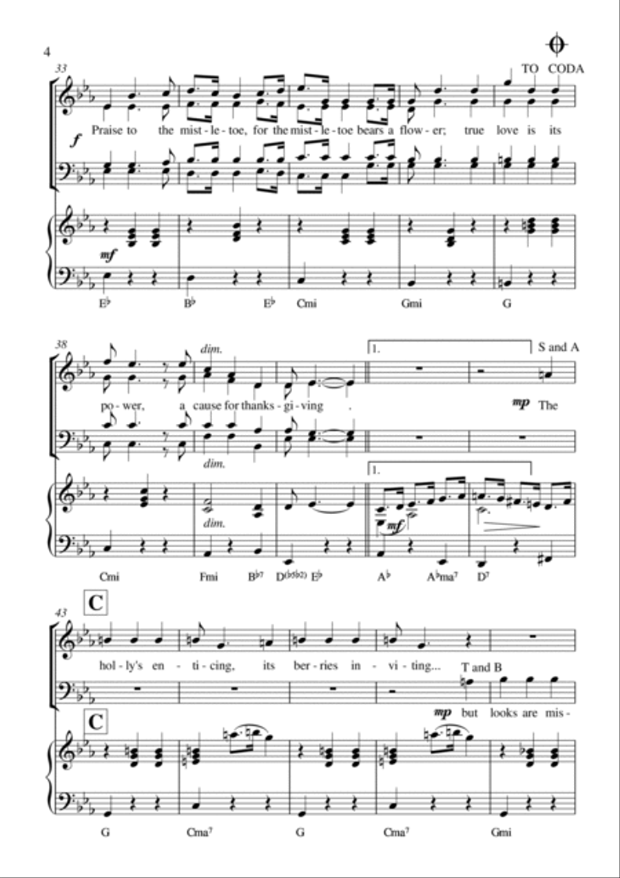 Hang High The Mistletoe! Hang High The Mistletoe! 4-Part scores gallery preview page 3