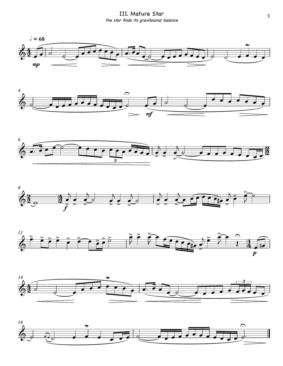 Stellar Evolution for solo alto flute Flute Solo scores gallery preview page 4