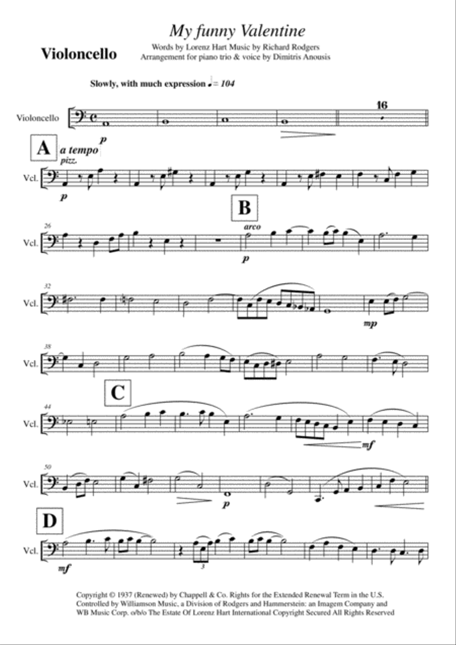 My Funny Valentine Piano Trio scores gallery preview page 5