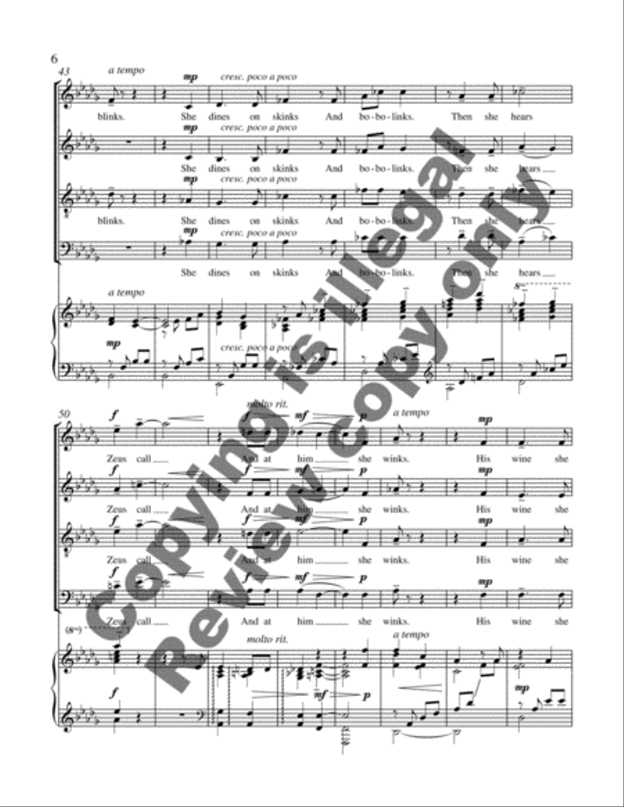 Not About Cheese: 4. No Time for Zeus 4-Part scores gallery preview page 4