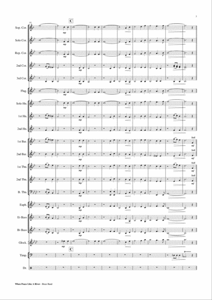 When Peace Like A River (It Is Well With My Soul) - Brass Band Brass Band scores gallery preview page 4