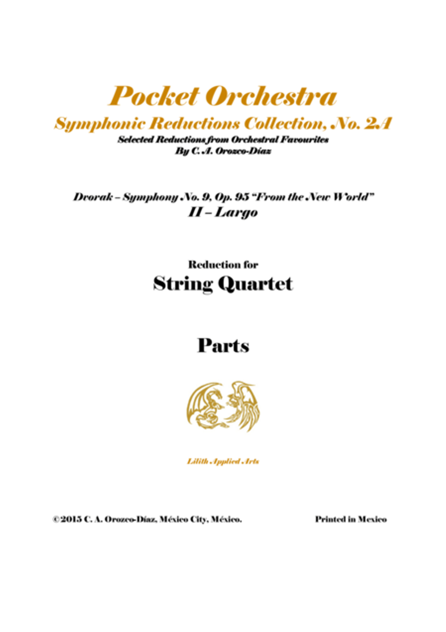 Dvorak - Largo from Symphony No. 9, Op. 95 - Arrangement for String Quartet (PARTS) String Quartet scores gallery preview page 1