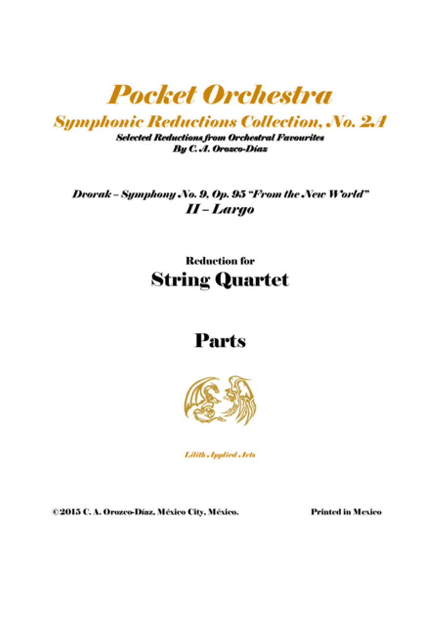 Dvorak - Largo from Symphony No. 9, Op. 95 - Arrangement for String Quartet (PARTS) image number null