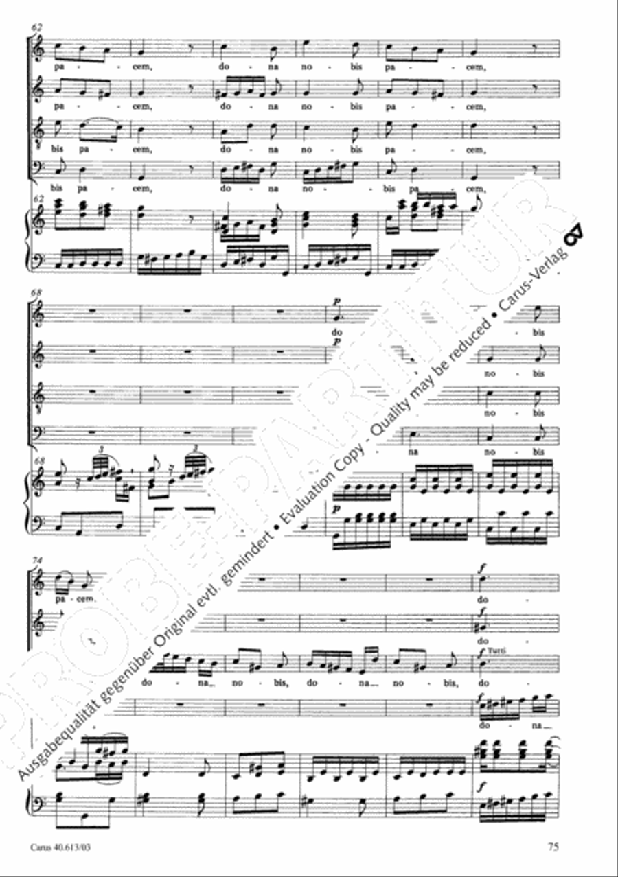 Mass in C (Missa in C) 4-Part scores gallery preview page 76