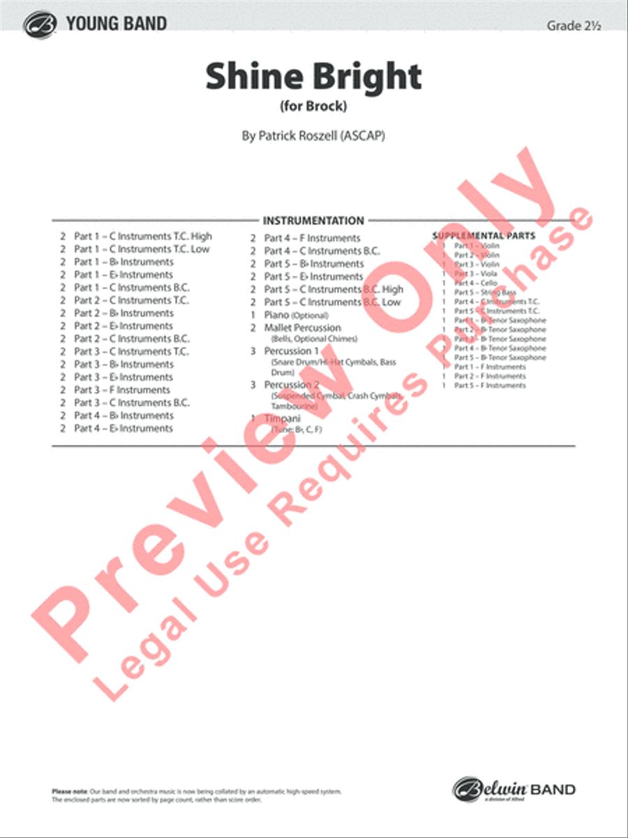Shine Bright Concert Band scores gallery preview page 2