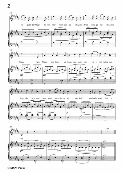 Schubert-Leiden der Trennung,in B Major,for Voice&Piano image number null