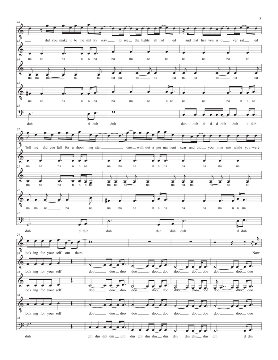 Drops Of Jupiter (Tell Me) 4-Part scores gallery preview page 3