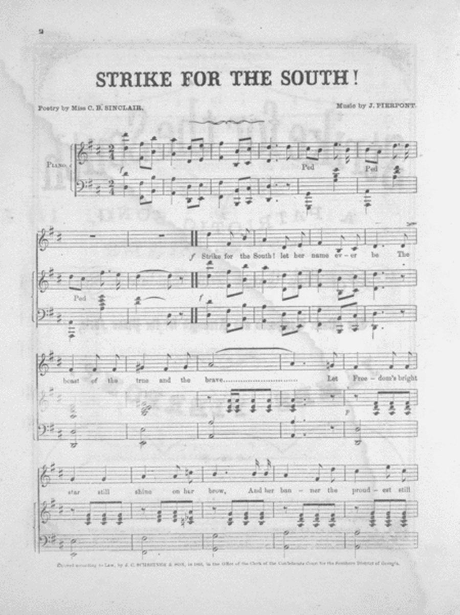 Strike for the South. A Patriotic Song